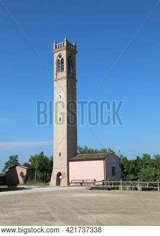 High Bell Tower Large Square Of The Locality Called Lio Piccolo In The Province Of Venice