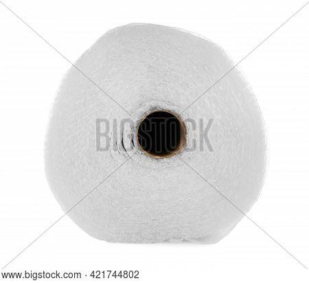 Transparent Bubble Wrap Roll Isolated On White