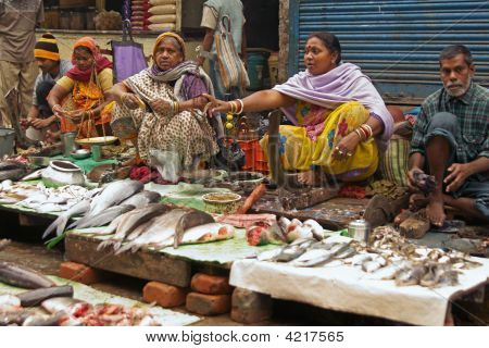 Poissonniers à le œuvre dans Kolkata
