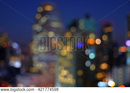 Abstract Bokeh Cityscape Night Light, City Night Light Blur Bokeh Background