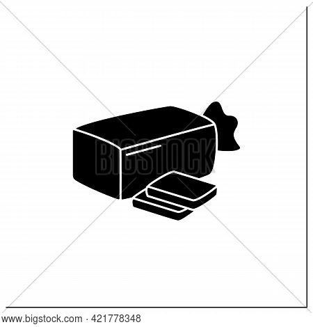 Sandwich Bread Glyph Icon. Bread In Package.portion Control, Protection, Tampering Resistance From B