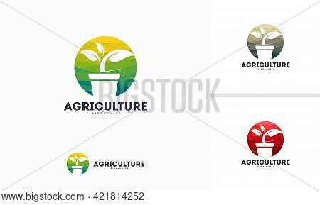 Abstract Circle Agriculture Logo Designs Concept Vector, Nature Logo Template