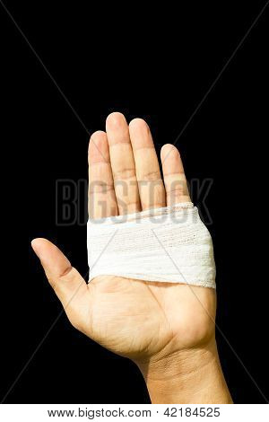 มือผ้าพันแผล