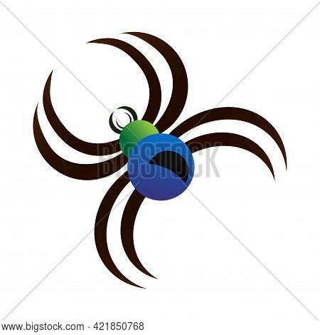 Spider Vector Logo Template. Colorful Spider For Kids