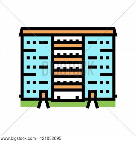 Cooperative House Color Icon Vector. Cooperative House Sign. Isolated Symbol Illustration