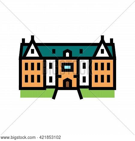 Mansion House Color Icon Vector. Mansion House Sign. Isolated Symbol Illustration