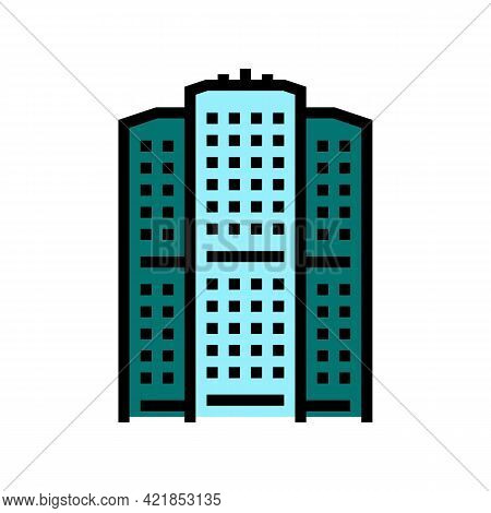 Apartment House Color Icon Vector. Apartment House Sign. Isolated Symbol Illustration