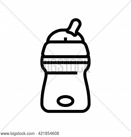 Bottle For Artificial Feeding Baby Line Icon Vector. Bottle For Artificial Feeding Baby Sign. Isolat