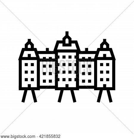 Palace House Line Icon Vector. Palace House Sign. Isolated Contour Symbol Black Illustration