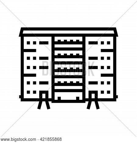 Cooperative House Line Icon Vector. Cooperative House Sign. Isolated Contour Symbol Black Illustrati
