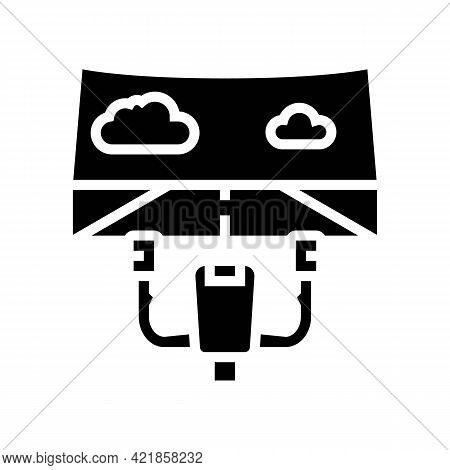 Realistic Simulator In Education Machine Flight School Glyph Icon Vector. Realistic Simulator In Edu