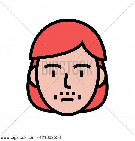 Mustache Face Shave Color Icon Vector. Mustache Face Shave Sign. Isolated Symbol Illustration