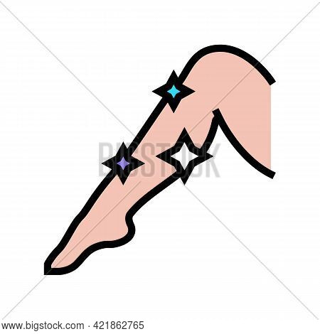 Shaved Leg Lady Color Icon Vector. Shaved Leg Lady Sign. Isolated Symbol Illustration