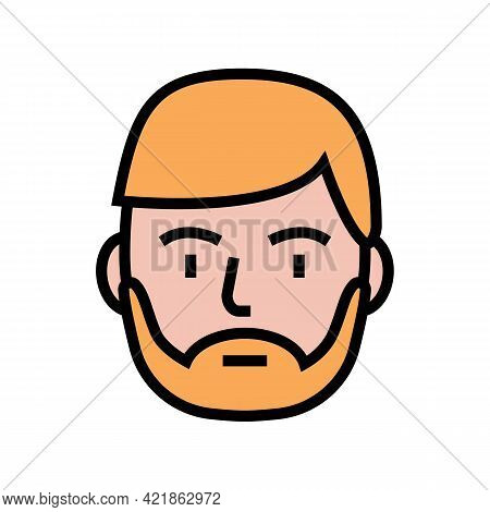 Bearded Man Color Icon Vector. Bearded Man Sign. Isolated Symbol Illustration