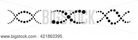 Dna Vector Icons Set. Genetic Concept. Life Gene Model Bio Code Genetics Molecule. Molecule, Chromos