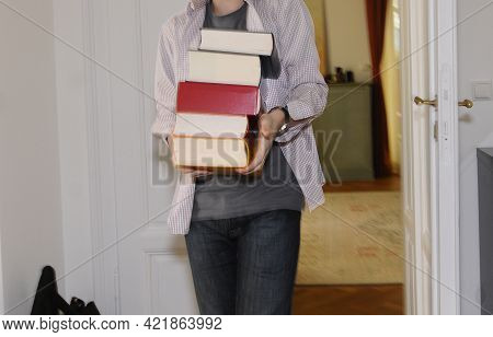 Reading A Book And Literature For Studying, Learning Or Entertainment