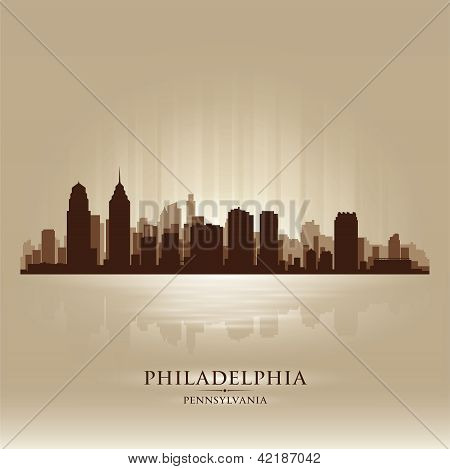 Philadelphia, Pennsylvania Skyline City Silhouette