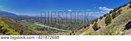 Wasatch Front Mount Olympus Peak Hiking Trail Inspiring Views In Spring Via Bonneville Shoreline, Ro