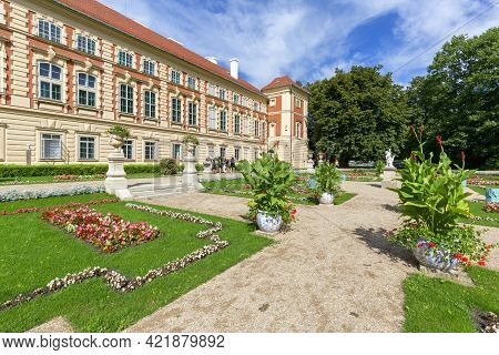 Lancut, Poland - August 26, 2020: 16th Century Baroque Lancut Castle, Former Polish Magnate Residenc