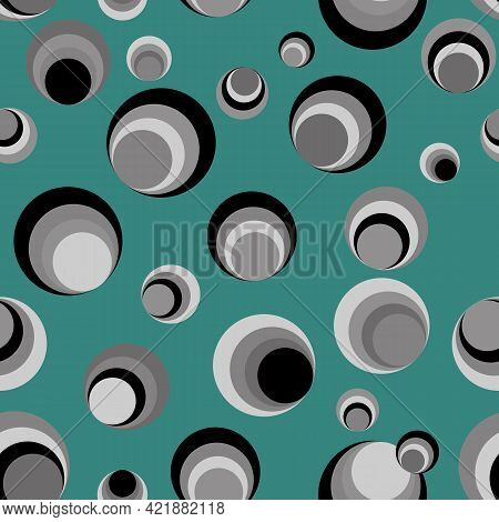 Vintage Circles Vector Seamless Pattern Retro 70s