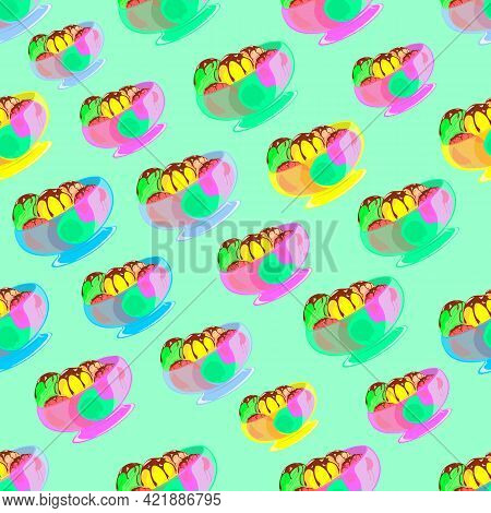 Enjoy Delicious Ice Cream To Make Your Life Sweeter, Pattern On Background