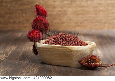 Bixa Orellana - Organic Achiote; Is A Seasoning And Food Coloring.