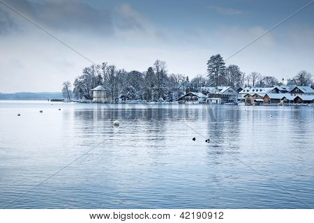 Obraz jezera Starnberg v Bavorsku Německo - Tutzing