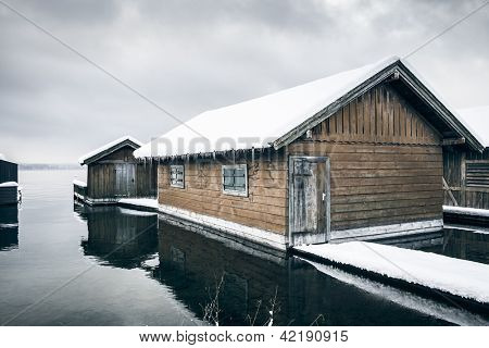 Obraz jezera Starnberg v Bavorsku Německo - Tutzing únor 2013