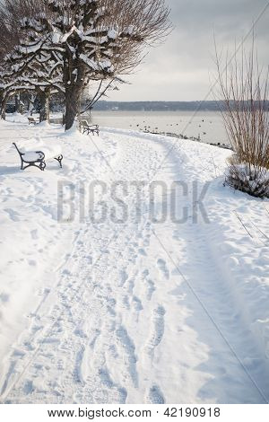 Obraz jezera Starnberg v Bavorsku Německo - Tutzing