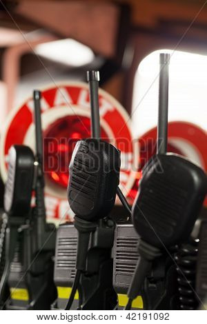 German Fire department radios in the fire emergency vehicles