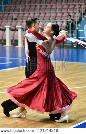 Orenburg, Russia - November 02-03, 2019: Girl And Boy Dancing