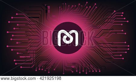 Mdex Mdx Cryptocurrency Token Symbol Of The Defi Project In Circle On Abstract Digital Background Wi