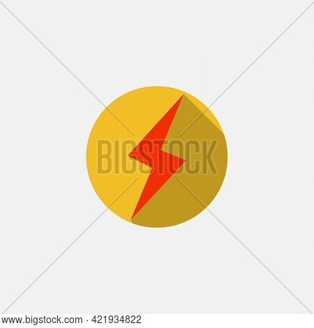 Lightning, Electric Power. Vector Energy And Thunder Icon On White Background