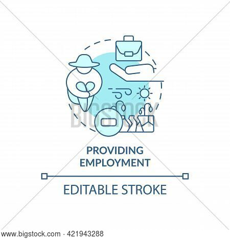 Providing Employment Concept Icon. Carbon Offsetting Abstract Idea Thin Line Illustration. Mitigatin