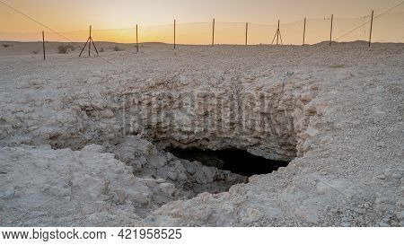 Musfur Sinkhole Is The Largest Known Sinkhole Cave In Qatar. Cave