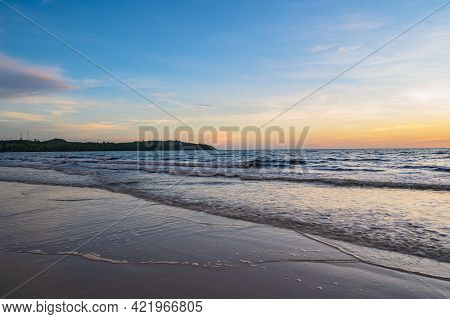 Beautiful Idyllic Seascape Sunset View On Kohkood Island In Low Season Travel.koh Kood, Also Known A