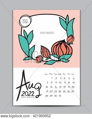 Calendar 2022 Design Nature Concept, Wall Calendar 2022 Year, Lettering Calendar, Desk Calendar Temp
