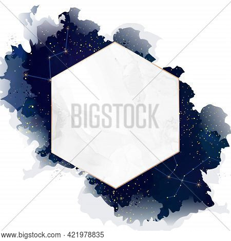 Diamond Shaped Marble Vector Wedding Night Invitation.