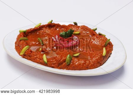 Lebanese And Turkish Muhammara Dip Known As Mezze In A Plate