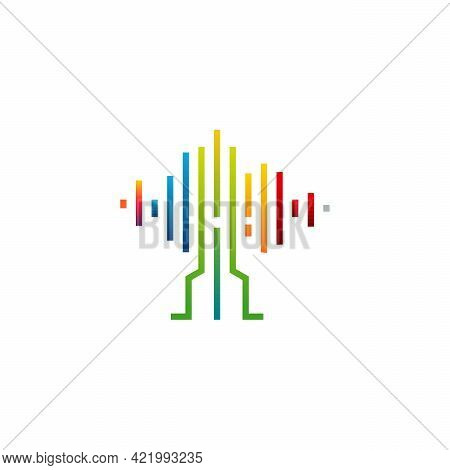 Digital Tree Logo Designs Concept Vector, Modern Tree Tech Logo Template, Logo Symbol Icon