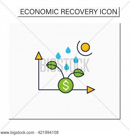 Economic Revival Color Icon. Development And Economic Growth After Crisis Period. Profit. Business C