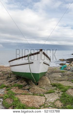 Boat At Penberth Cove In Cornwall