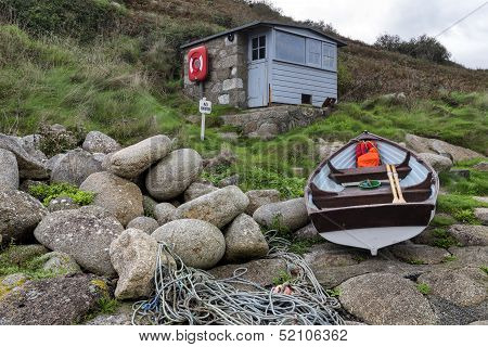 Fishermans Hut And Boat