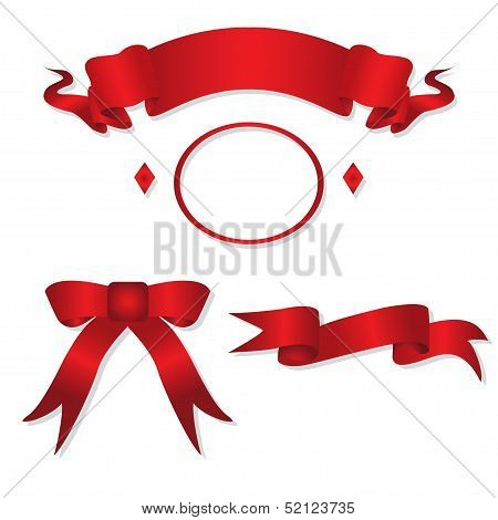 Red Ribbons On White.