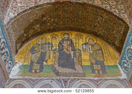 A Mosaic In Hagia Sophia