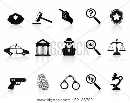 Law And Crime Icons Set
