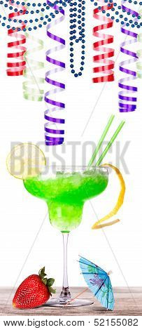 alcoholic cocktail with christmas decoraion