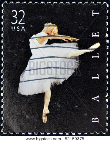 A stamp printed in United States of America shows American ballet