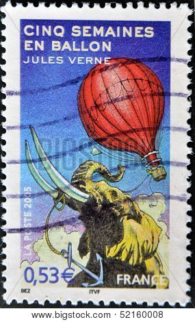 A stamp printed in France shows an image of 