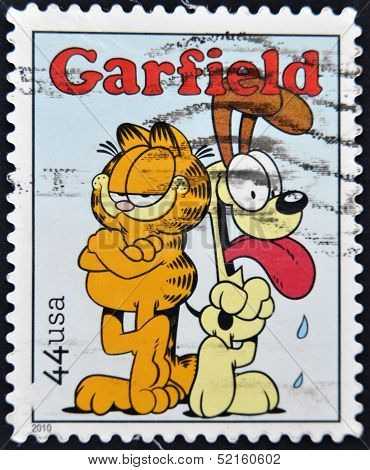 United States Of America - Circa 1998: A Stamp Printed In Usa Shows Garfield, Circa 1998